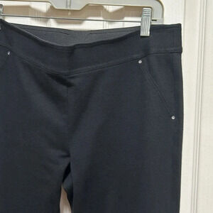 INC black pull on stretchy elastic waist trouser pants career work office Sz 12